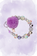 I Fluffing Love Cats — Paarse Pompom Bag Charm