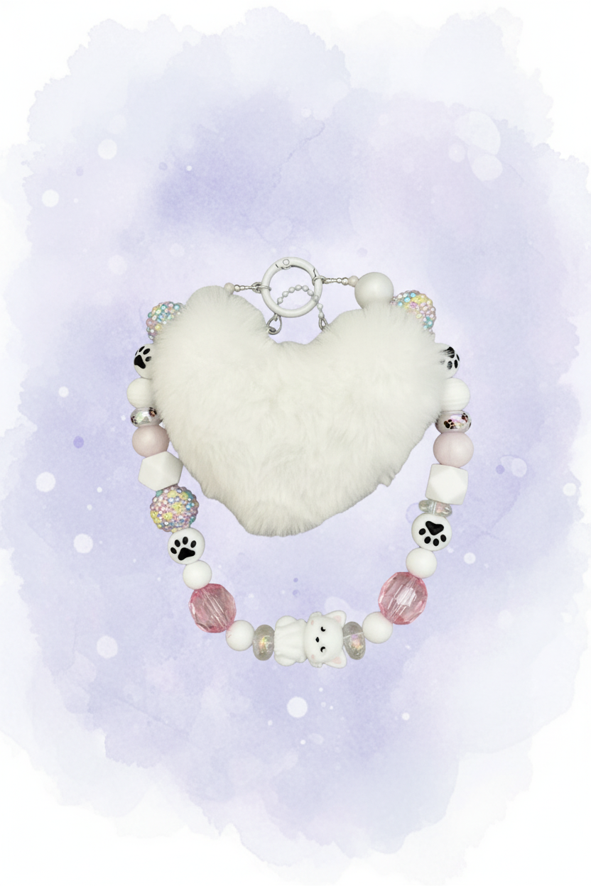 I Fluffing Love Cats — Witte Bag Charm