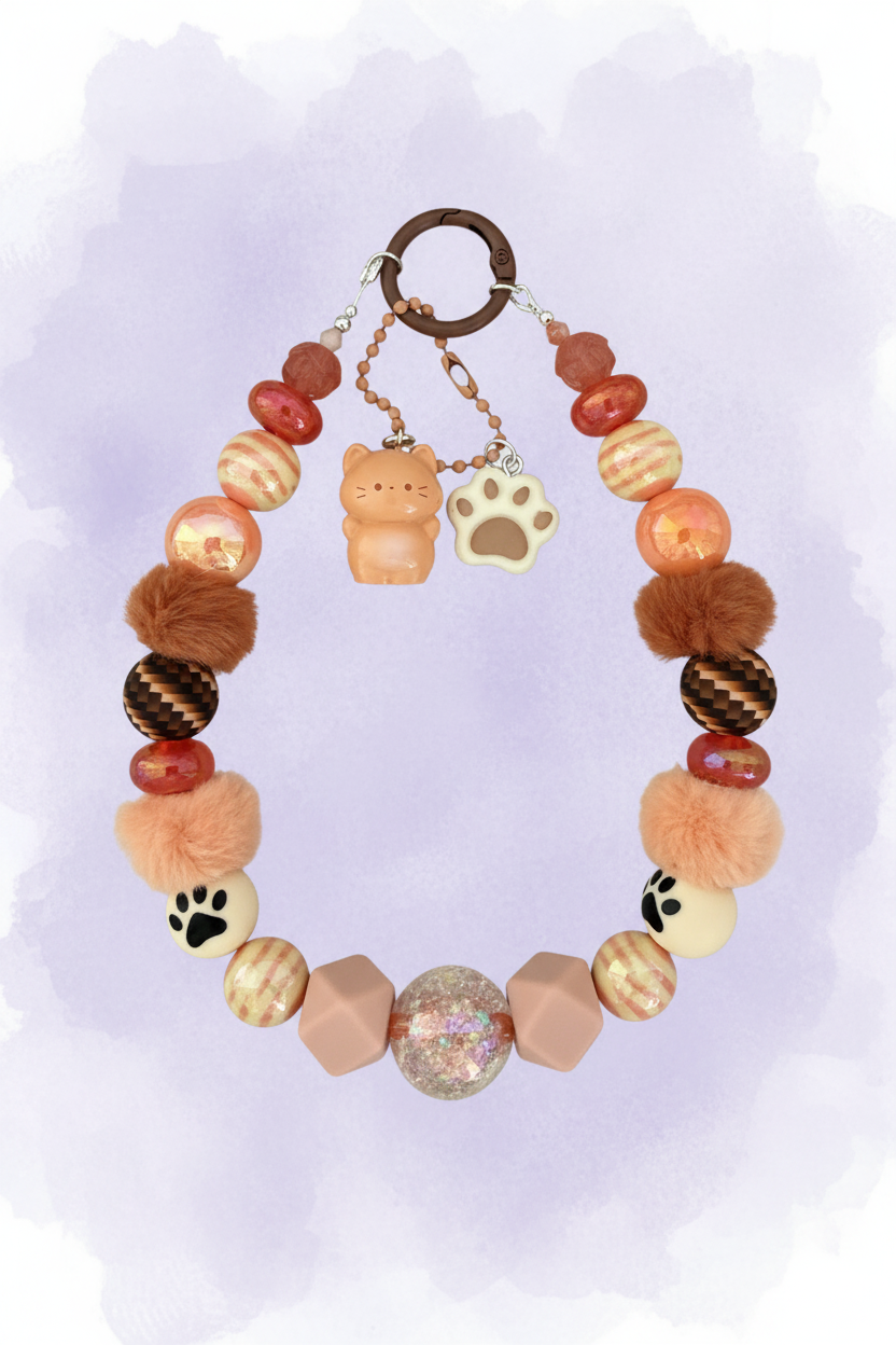 I Fluffing Love Cats — Terracotta Perzik Bag Charm