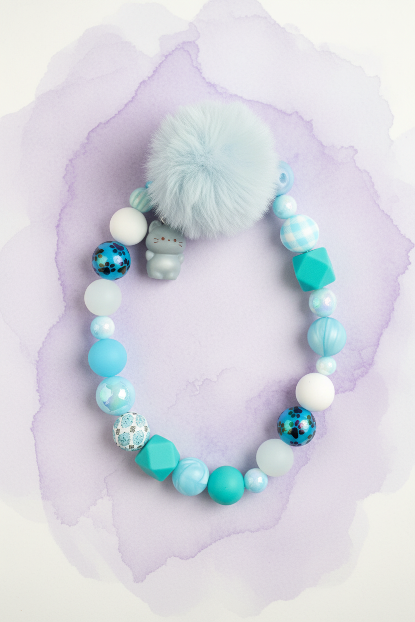 I Fluffing Love Cats — Turquoise Witte Bag Charm